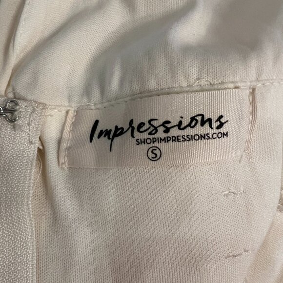 Impressions Women's Evening Dress Ivory Size Small Zipper Cocktail Dress - Picture 6 of 10